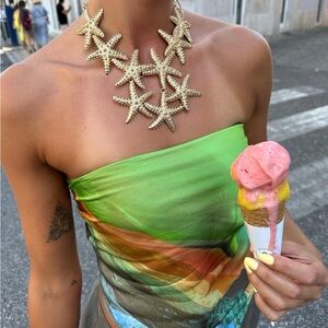 Mango statement Star necklace